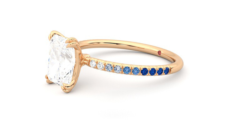 Taylor & Hart Damson Radiant Engagement Ring 360 degree image 23