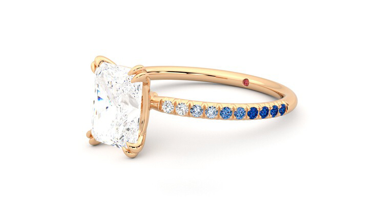 Taylor & Hart Damson Radiant Engagement Ring 360 degree image 24