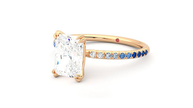 Taylor & Hart Damson Radiant Engagement Ring 360 degree image 25