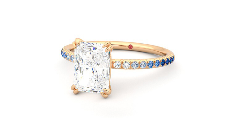 Taylor & Hart Damson Radiant Engagement Ring 360 degree image 26