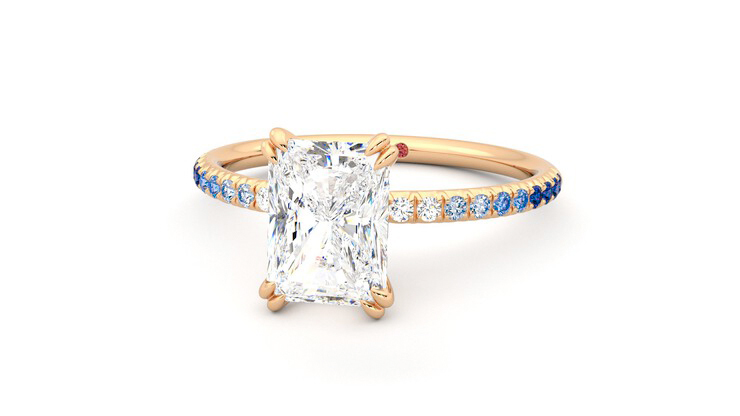 Taylor & Hart Damson Radiant Engagement Ring 360 degree image 27