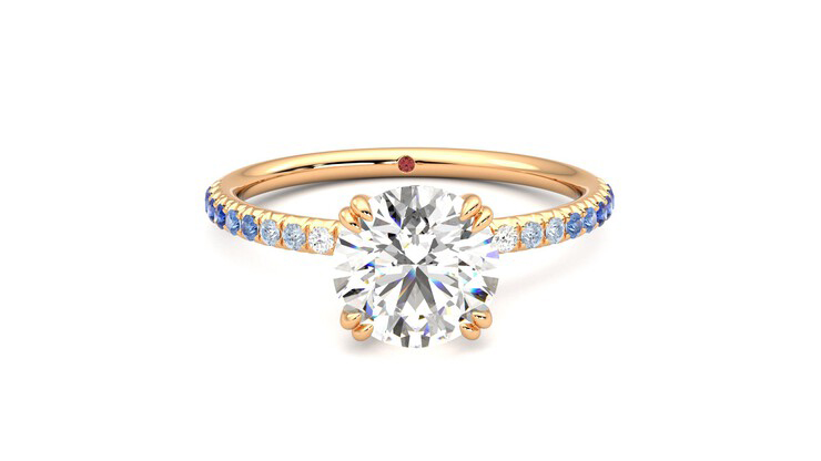 Taylor & Hart Damson Round Engagement Ring 360 degree image 1
