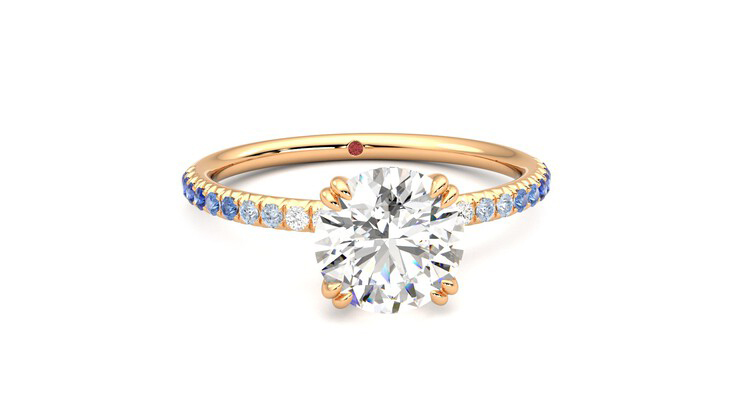 Taylor & Hart Damson Round Engagement Ring 360 degree image 2