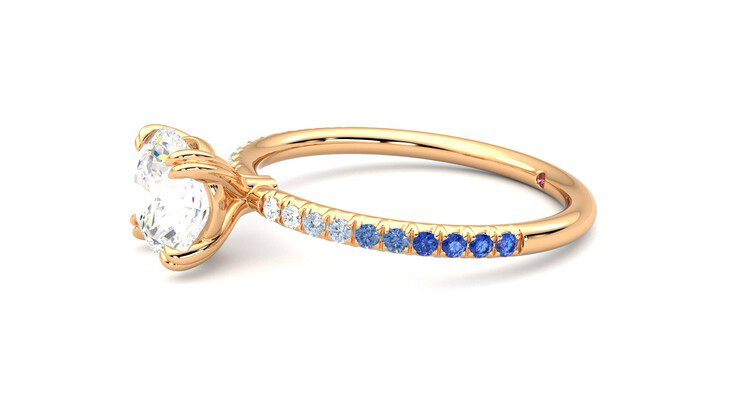 Taylor & Hart Damson Round Engagement Ring 360 degree image 22