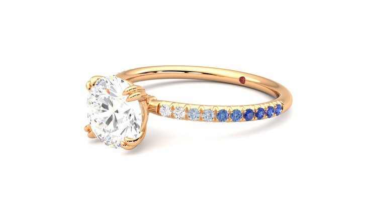 Taylor & Hart Damson Round Engagement Ring 360 degree image 24