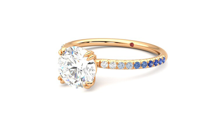 Taylor & Hart Damson Round Engagement Ring 360 degree image 25