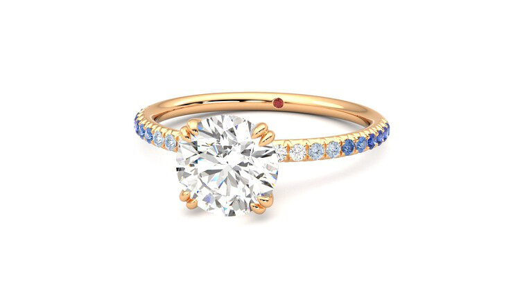 Taylor & Hart Damson Round Engagement Ring 360 degree image 27
