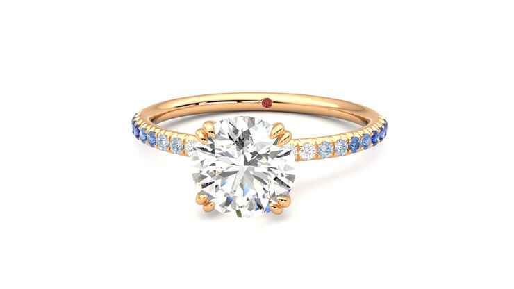 Taylor & Hart Damson Round Engagement Ring 360 degree image 28