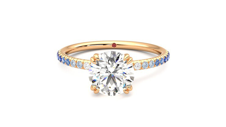 Taylor & Hart Damson Round Engagement Ring 360 degree image 29