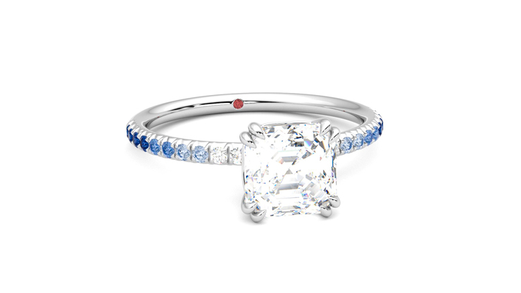 Taylor & Hart Damson Asscher Engagement Ring 360 degree image 3