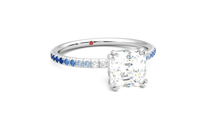 Taylor & Hart Damson Asscher Engagement Ring 360 degree image 4