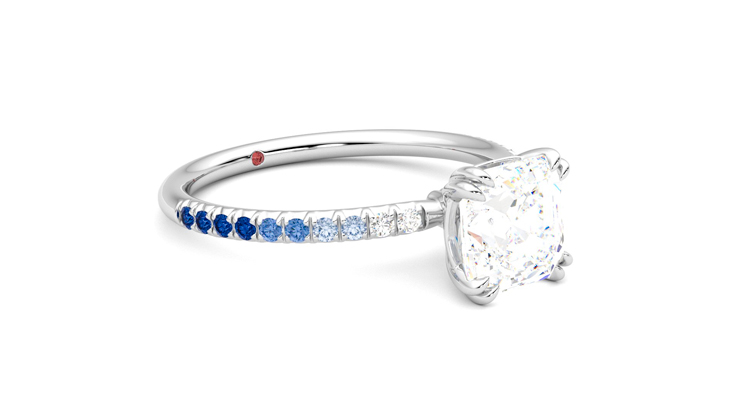 Taylor & Hart Damson Asscher Engagement Ring 360 degree image 6