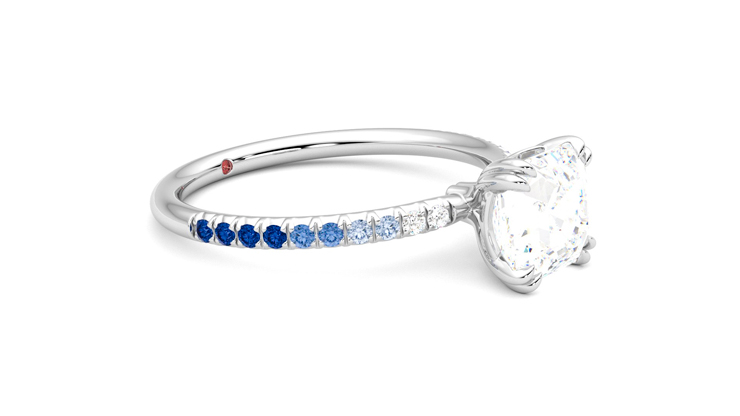 Taylor & Hart Damson Asscher Engagement Ring 360 degree image 7