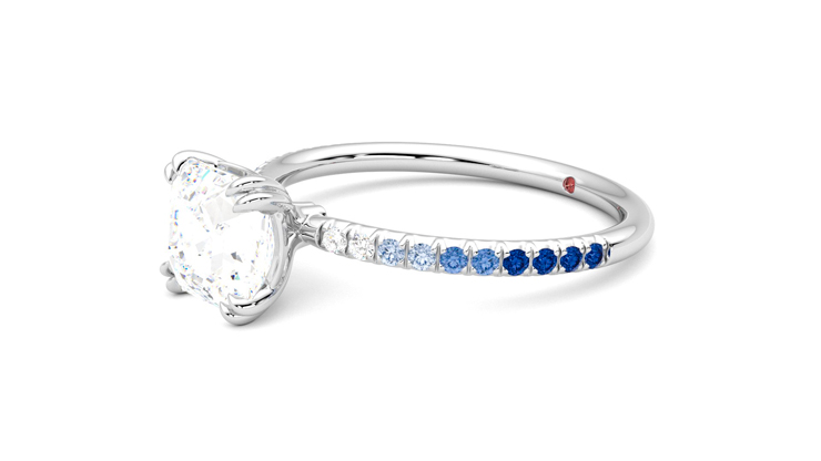 Taylor & Hart Damson Asscher Engagement Ring 360 degree image 23
