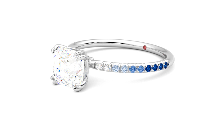 Taylor & Hart Damson Asscher Engagement Ring 360 degree image 24