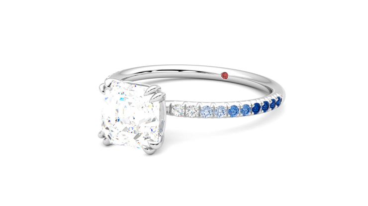 Taylor & Hart Damson Asscher Engagement Ring 360 degree image 25