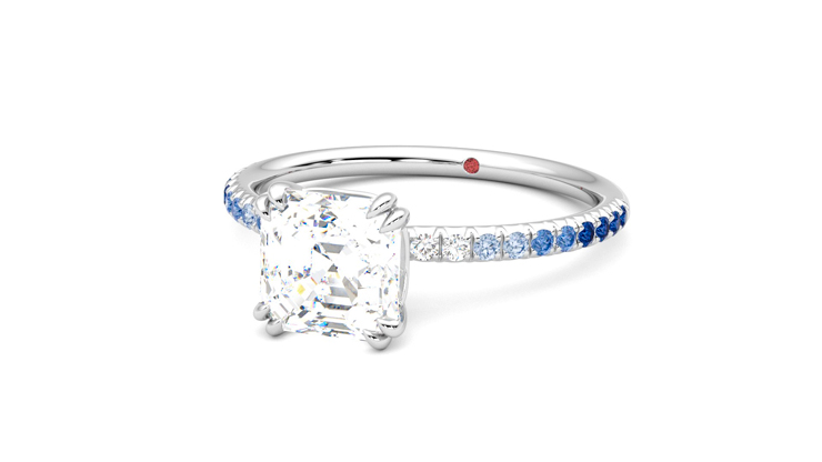 Taylor & Hart Damson Asscher Engagement Ring 360 degree image 26