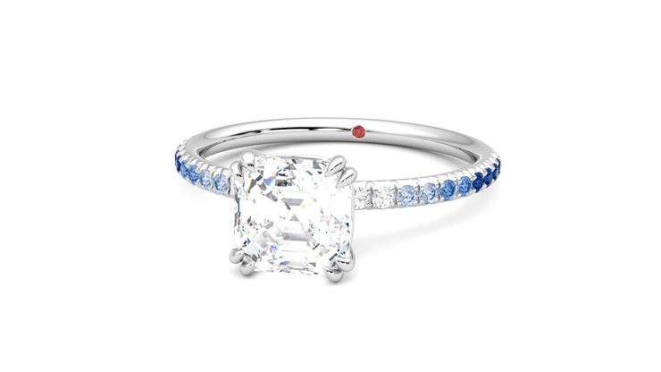 Taylor & Hart Damson Asscher Engagement Ring 360 degree image 27