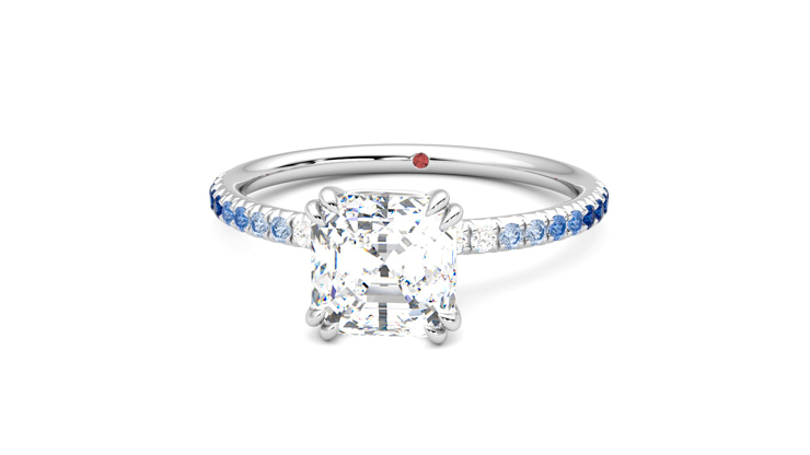 Taylor & Hart Damson Asscher Engagement Ring 360 degree image 28