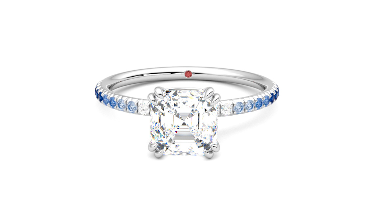 Taylor & Hart Damson Asscher Engagement Ring 360 degree image 29