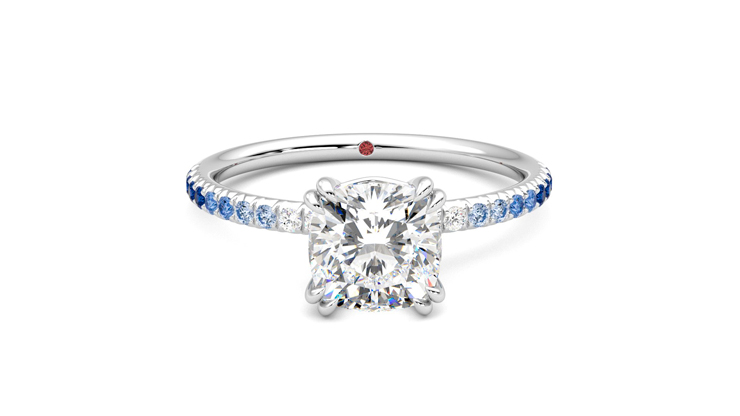 Taylor & Hart Damson Cushion Engagement Ring 360 degree image 1