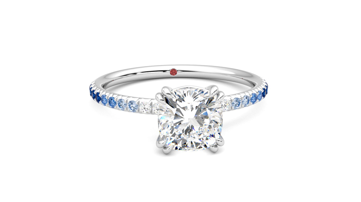 Taylor & Hart Damson Cushion Engagement Ring 360 degree image 2