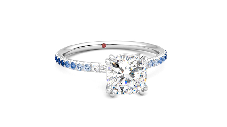 Taylor & Hart Damson Cushion Engagement Ring 360 degree image 3