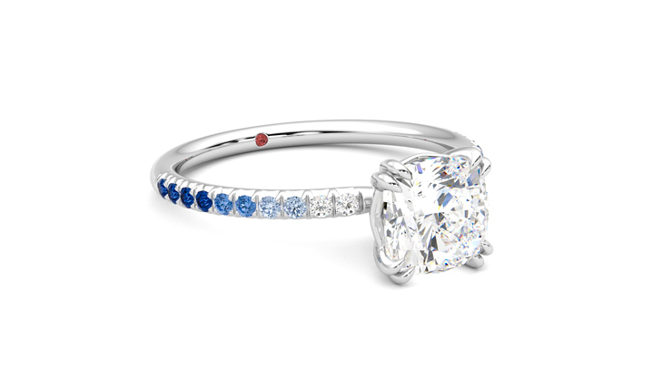 Taylor & Hart Damson Cushion Engagement Ring 360 degree image 5