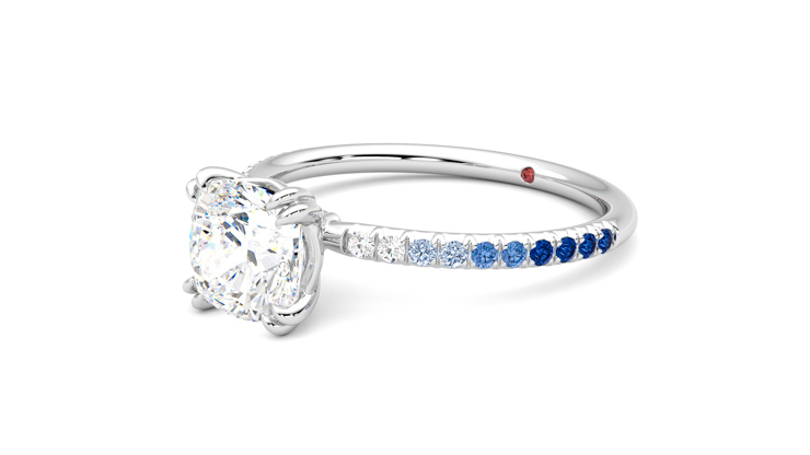 Taylor & Hart Damson Cushion Engagement Ring 360 degree image 24