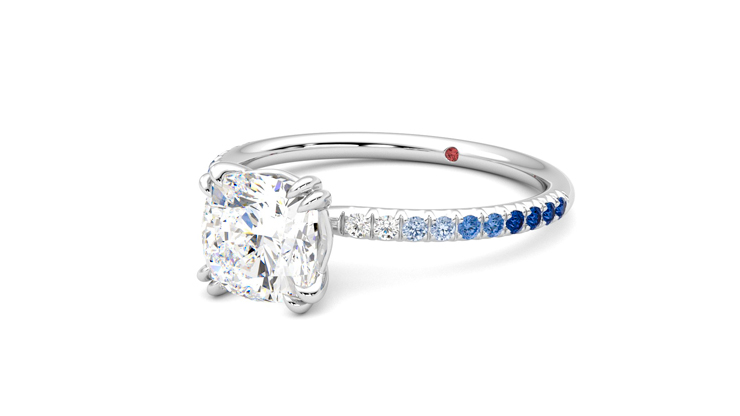 Taylor & Hart Damson Cushion Engagement Ring 360 degree image 25