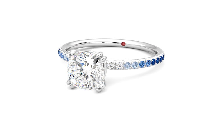 Taylor & Hart Damson Cushion Engagement Ring 360 degree image 26