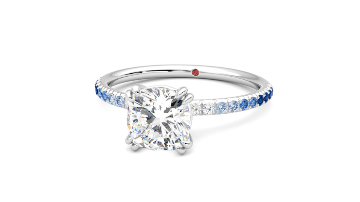 Taylor & Hart Damson Cushion Engagement Ring 360 degree image 27