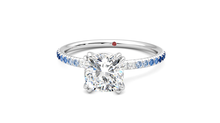 Taylor & Hart Damson Cushion Engagement Ring 360 degree image 28