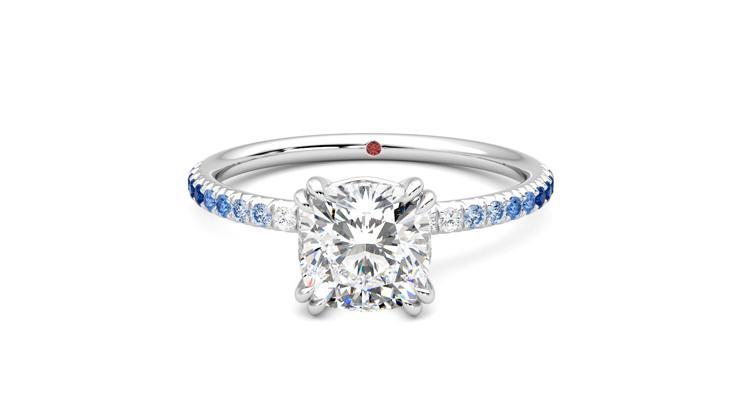 Taylor & Hart Damson Cushion Engagement Ring 360 degree image 29