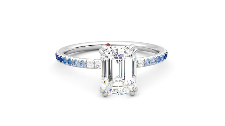 Taylor & Hart Damson Emerald Engagement Ring 360 degree image 2