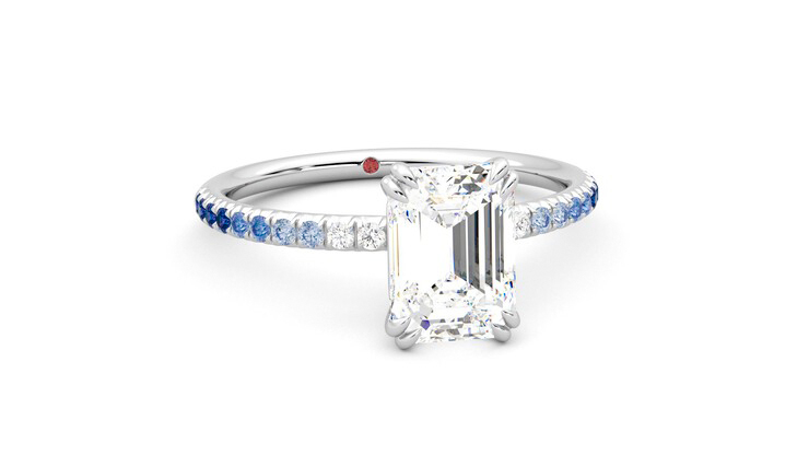 Taylor & Hart Damson Emerald Engagement Ring 360 degree image 3