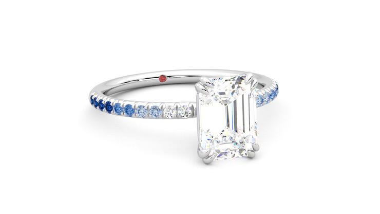 Taylor & Hart Damson Emerald Engagement Ring 360 degree image 4