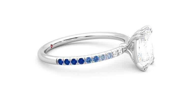 Taylor & Hart Damson Emerald Engagement Ring 360 degree image 8