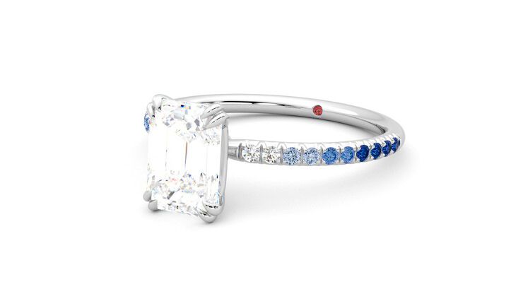 Taylor & Hart Damson Emerald Engagement Ring 360 degree image 25