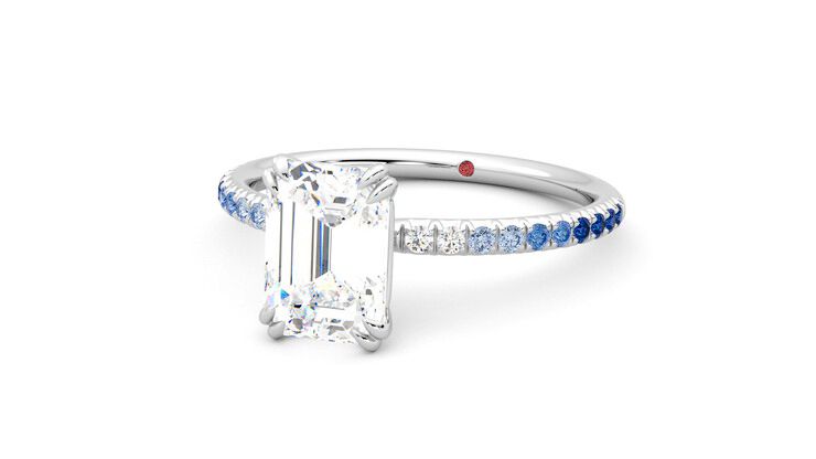 Taylor & Hart Damson Emerald Engagement Ring 360 degree image 26