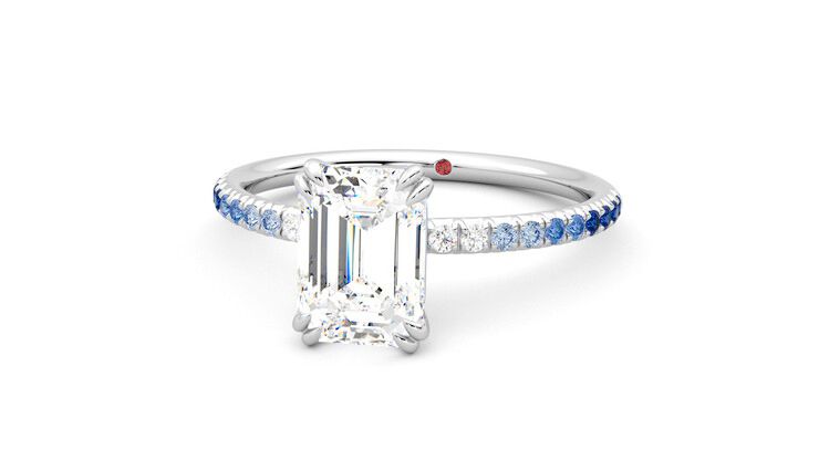 Taylor & Hart Damson Emerald Engagement Ring 360 degree image 27