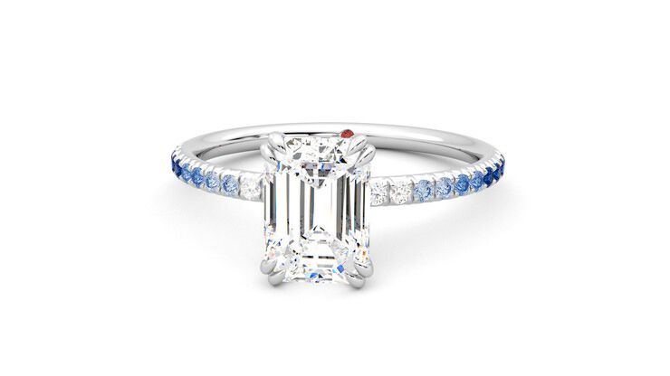 Taylor & Hart Damson Emerald Engagement Ring 360 degree image 28