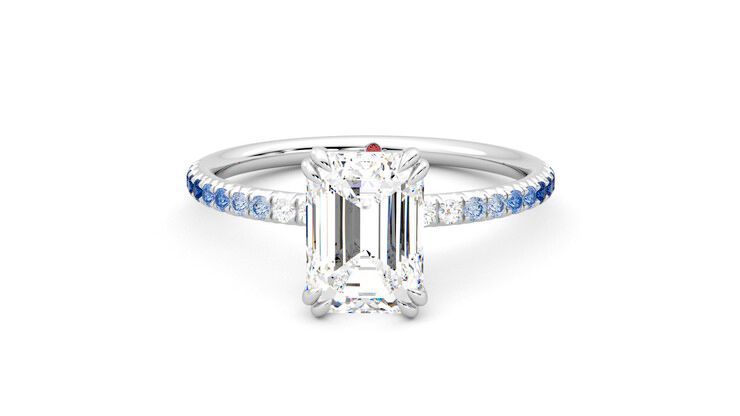 Taylor & Hart Damson Emerald Engagement Ring 360 degree image 29