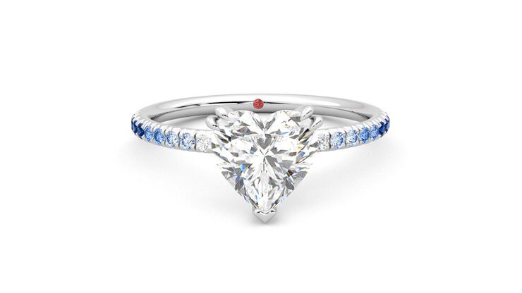 Taylor & Hart Damson Heart Engagement Ring 360 degree image 1