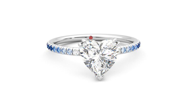 Taylor & Hart Damson Heart Engagement Ring 360 degree image 2