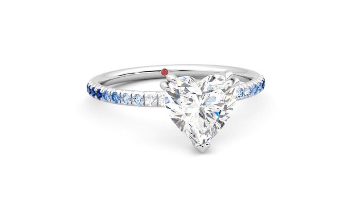 Taylor & Hart Damson Heart Engagement Ring 360 degree image 3