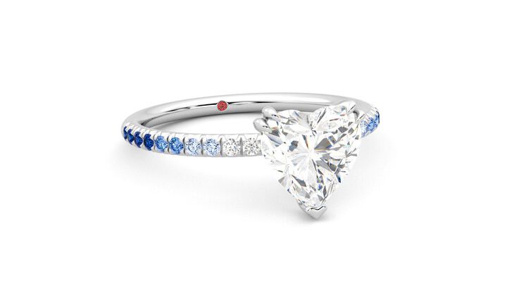 Taylor & Hart Damson Heart Engagement Ring 360 degree image 4