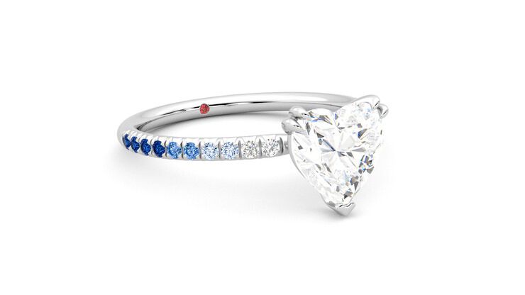 Taylor & Hart Damson Heart Engagement Ring 360 degree image 5