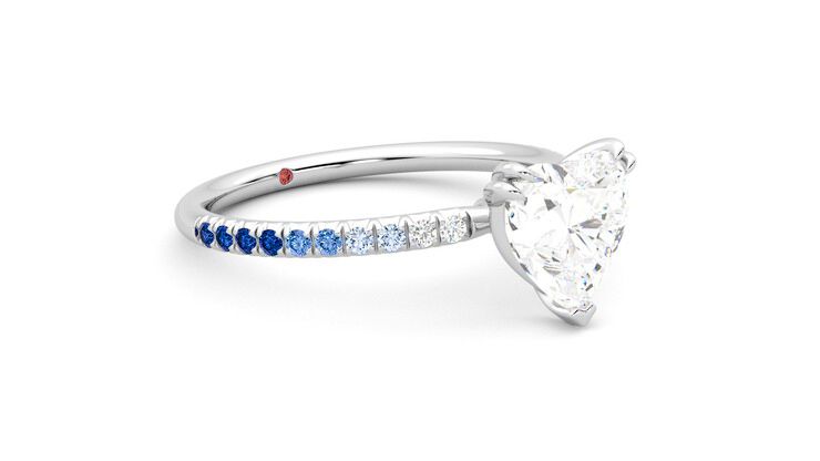 Taylor & Hart Damson Heart Engagement Ring 360 degree image 6