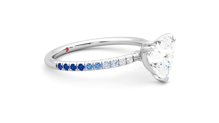 Taylor & Hart Damson Heart Engagement Ring 360 degree image 7